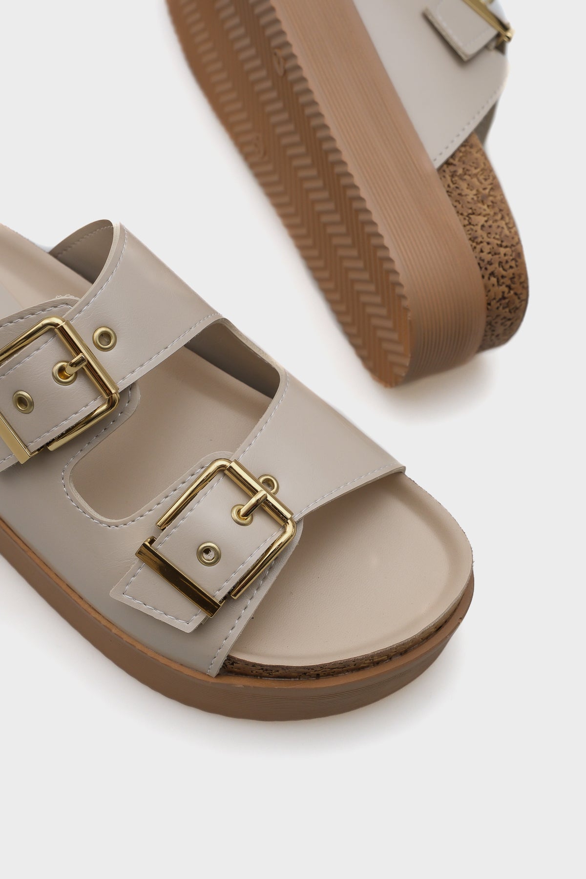 Margy Dolgu Topuklu Çift Tokalı Kadın Konfor Terlik