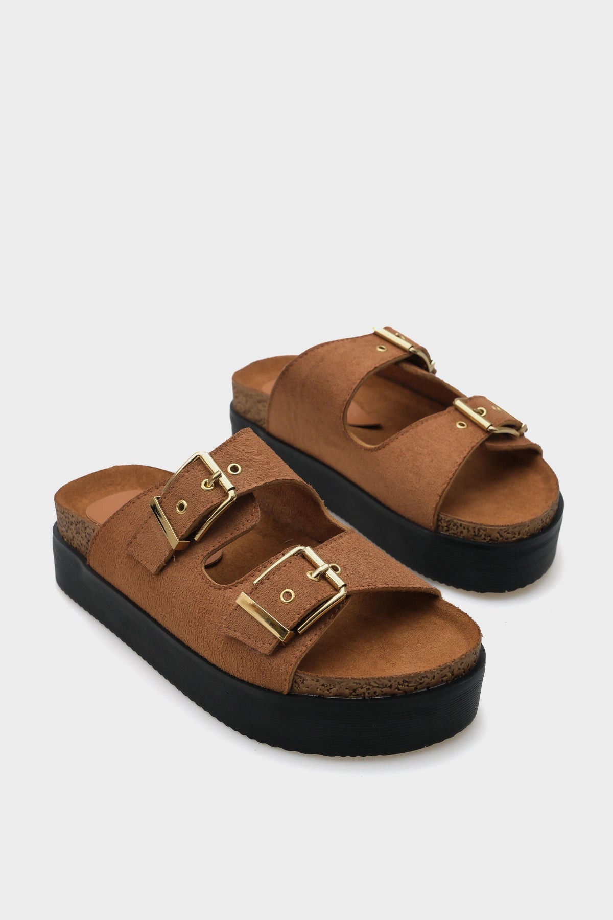 Margy Dolgu Topuklu Çift Tokalı Kadın Konfor Terlik