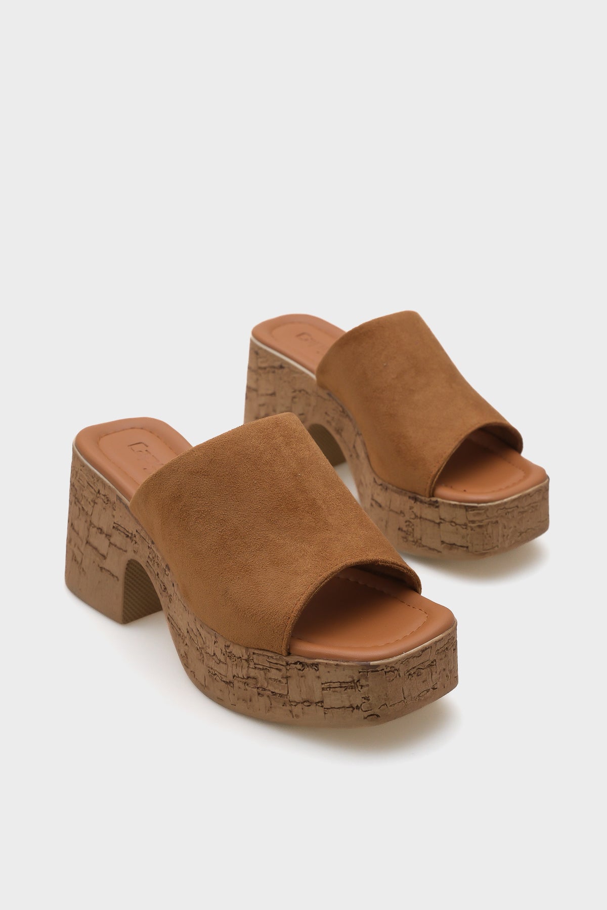 Maria Platform Tek Bantlı Süet Kadın Terlik