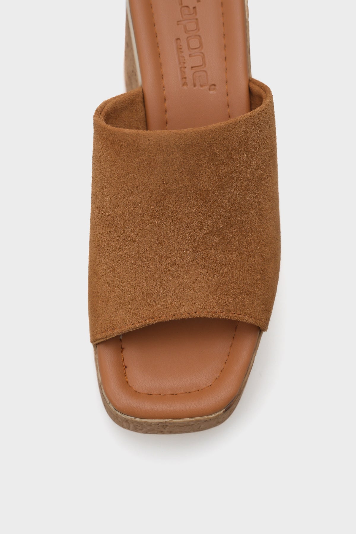 Maria Platform Tek Bantlı Süet Kadın Terlik