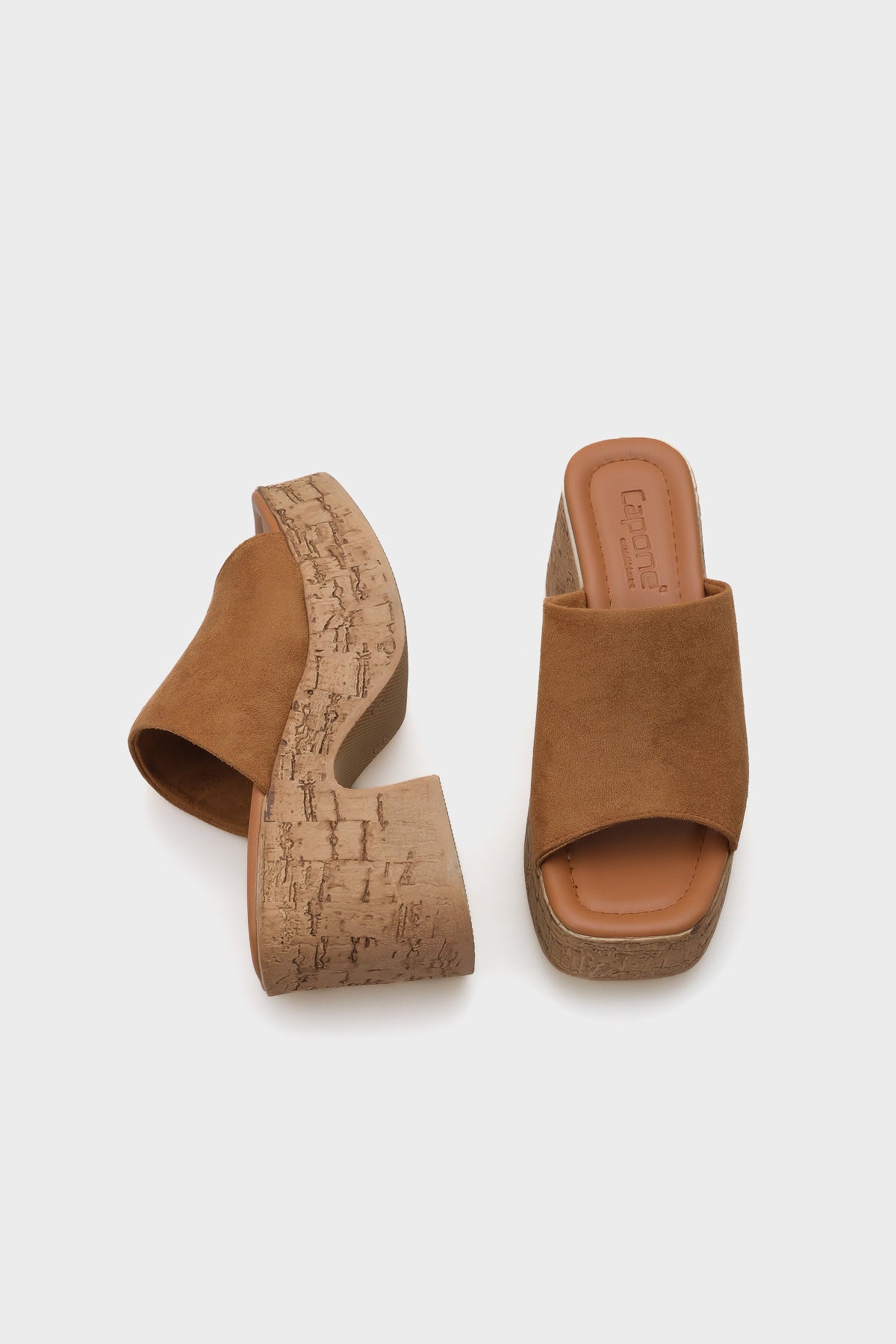 Maria Platform Tek Bantlı Süet Kadın Terlik