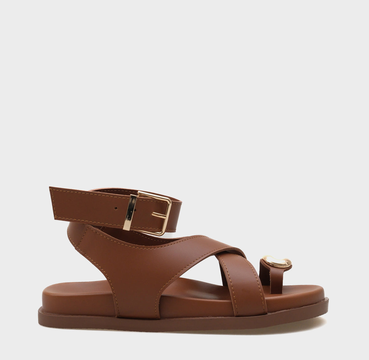 Maribel Parmak Arası Bilekten Bantlı Düz Topuk Kadın Sandalet