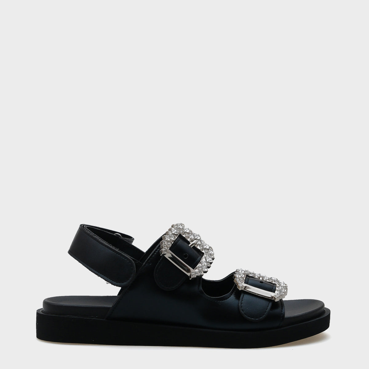 Mariel Taşlı Çift Tokalı Arkası Cırtlı Kadın Konfor Sandalet