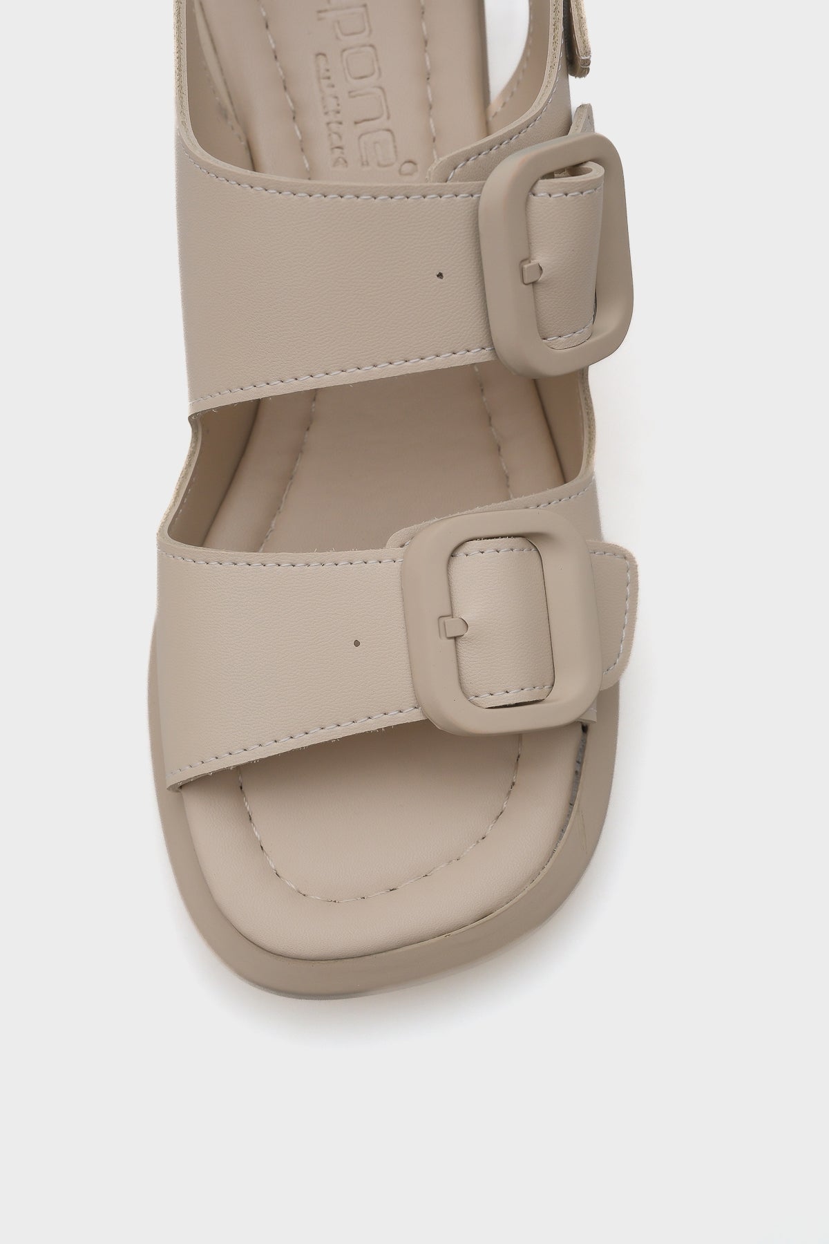 Dixie Orta Topuklu Çift Tokalı Kadın Sandalet