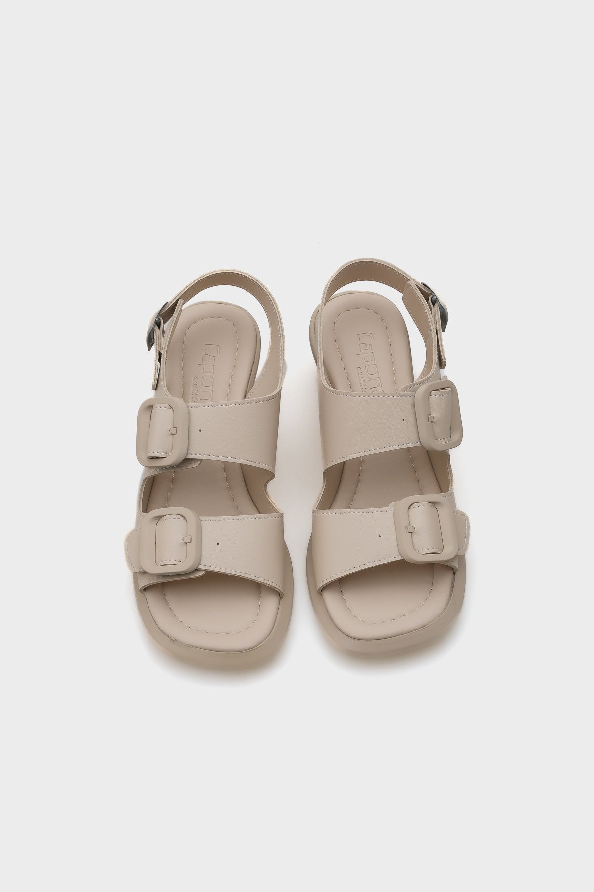 Dixie Orta Topuklu Çift Tokalı Kadın Sandalet