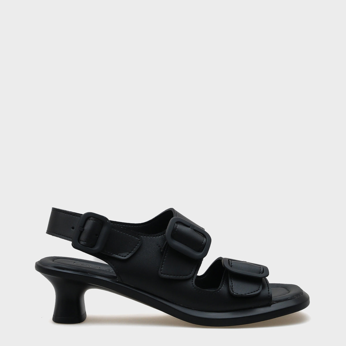 Dixie Orta Topuklu Çift Tokalı Kadın Sandalet