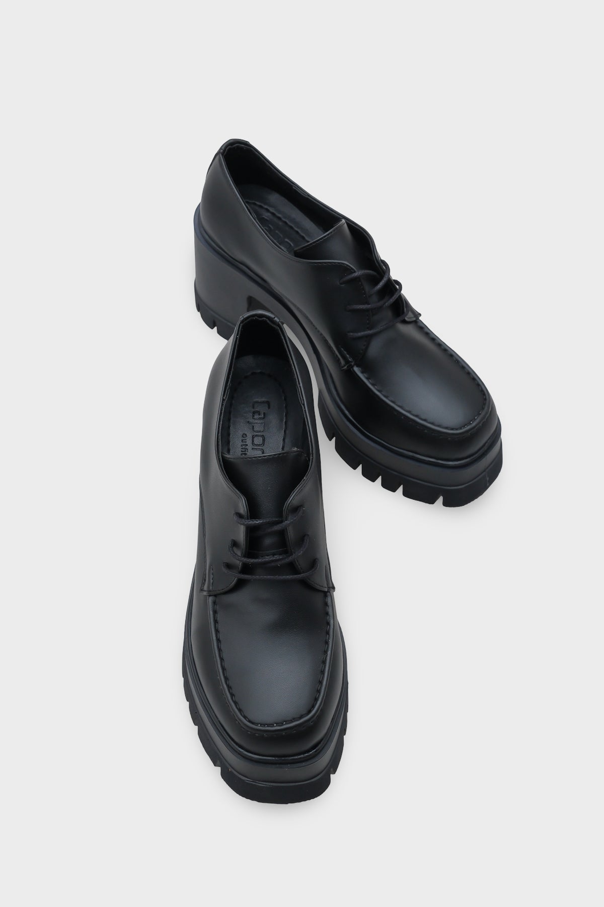 1007 Yuvarlak Burunlu Bağcıklı Orta Topuklu Kadın Loafer