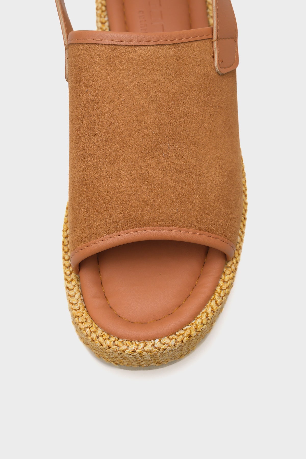 Vena Hasırlı Tek Tokalı Dolgu Topuklu Kadın Sandalet