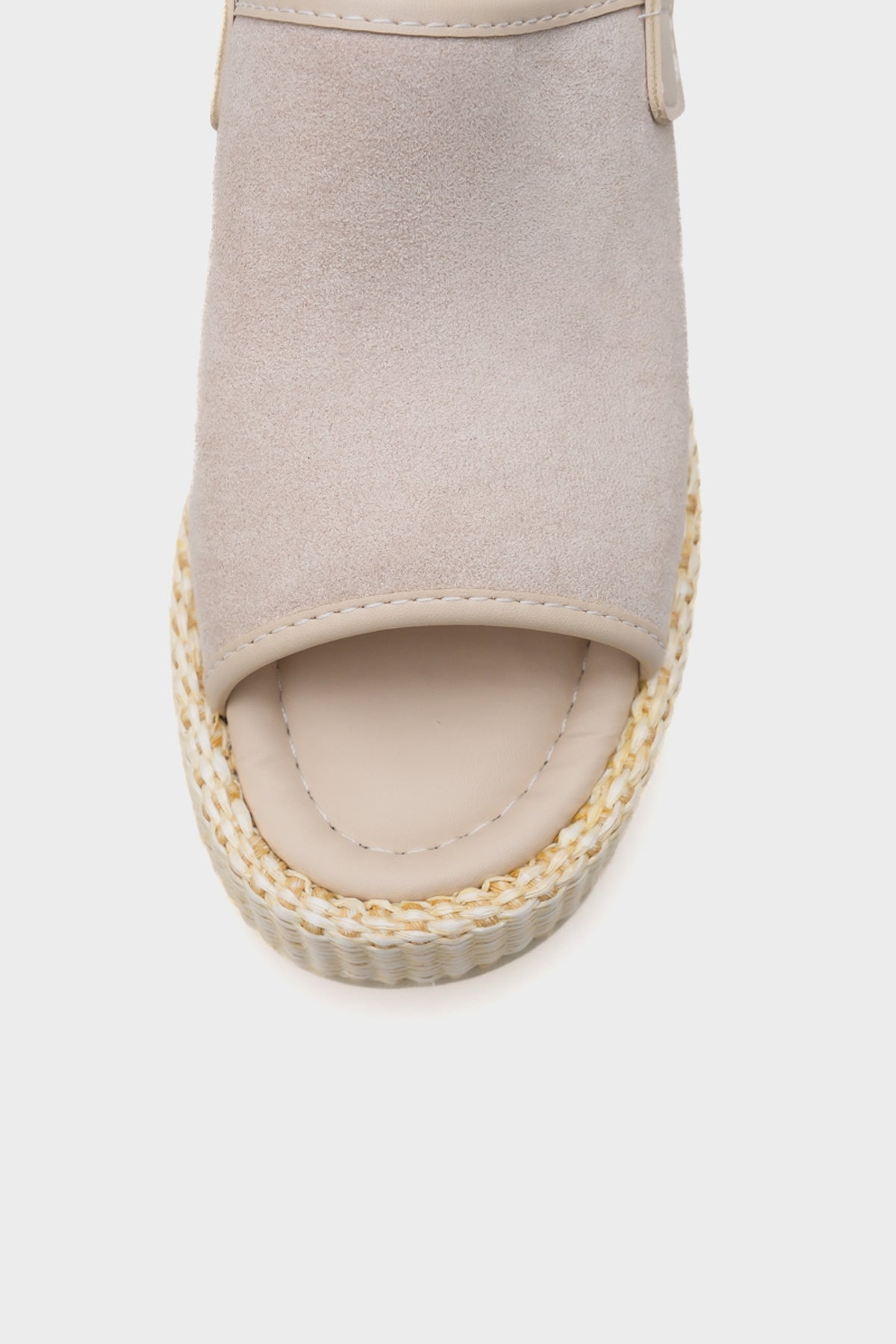 Vena Hasırlı Tek Tokalı Dolgu Topuklu Kadın Sandalet