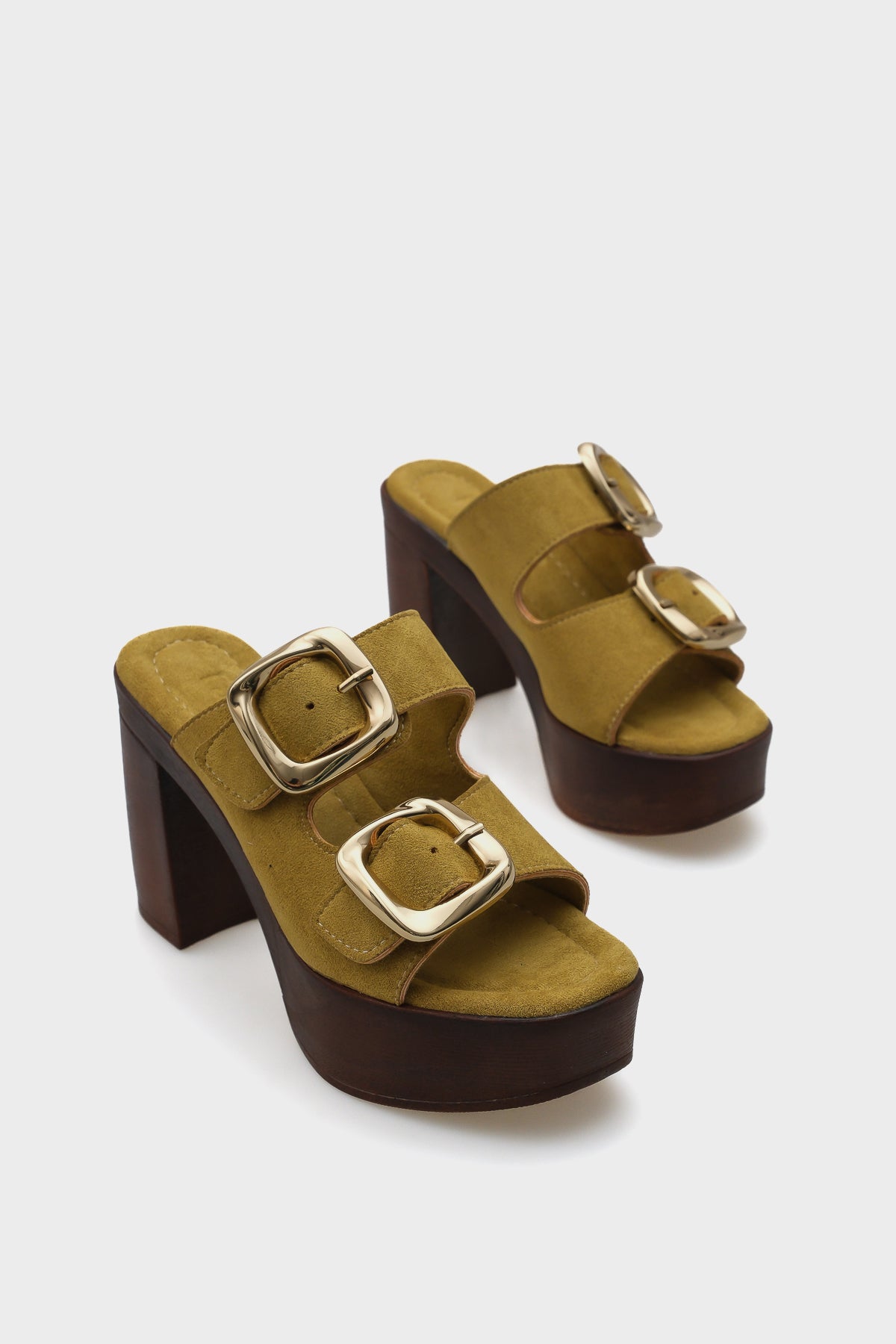 Marje Platform Süet Tek Bantlı Kadın Terlik