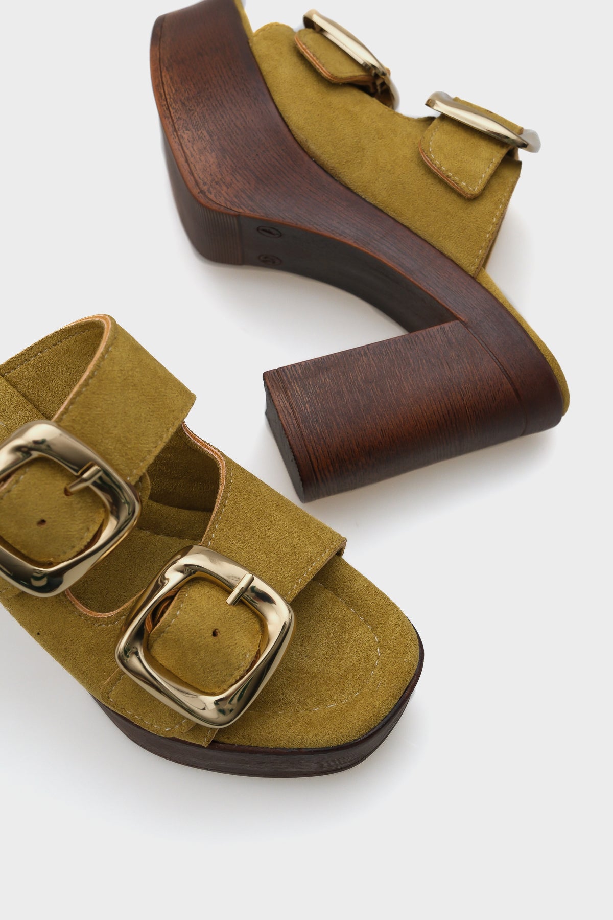 Marje Platform Süet Tek Bantlı Kadın Terlik