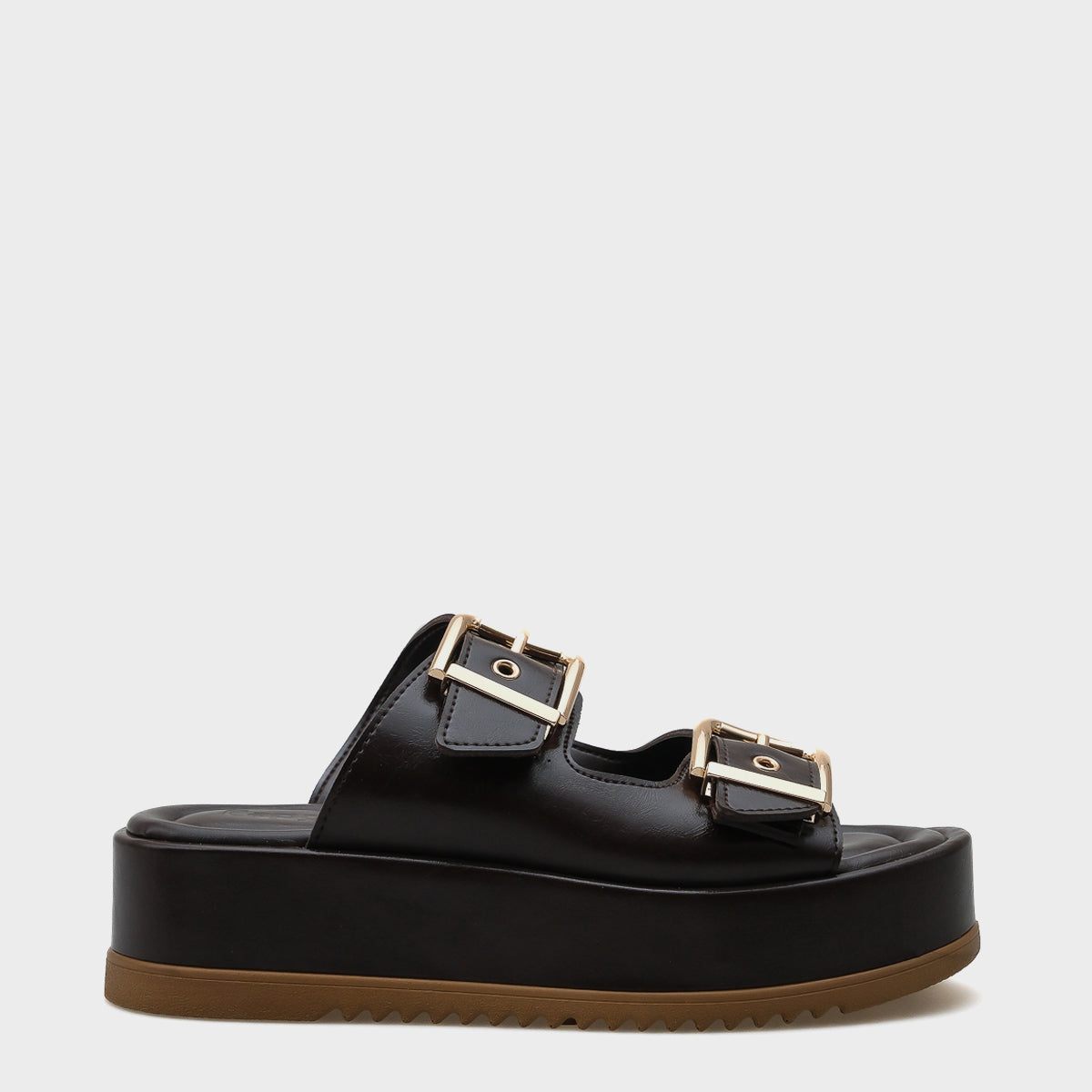 Marley Çift Tokalı Dolgu Topuklu Kadın Terlik