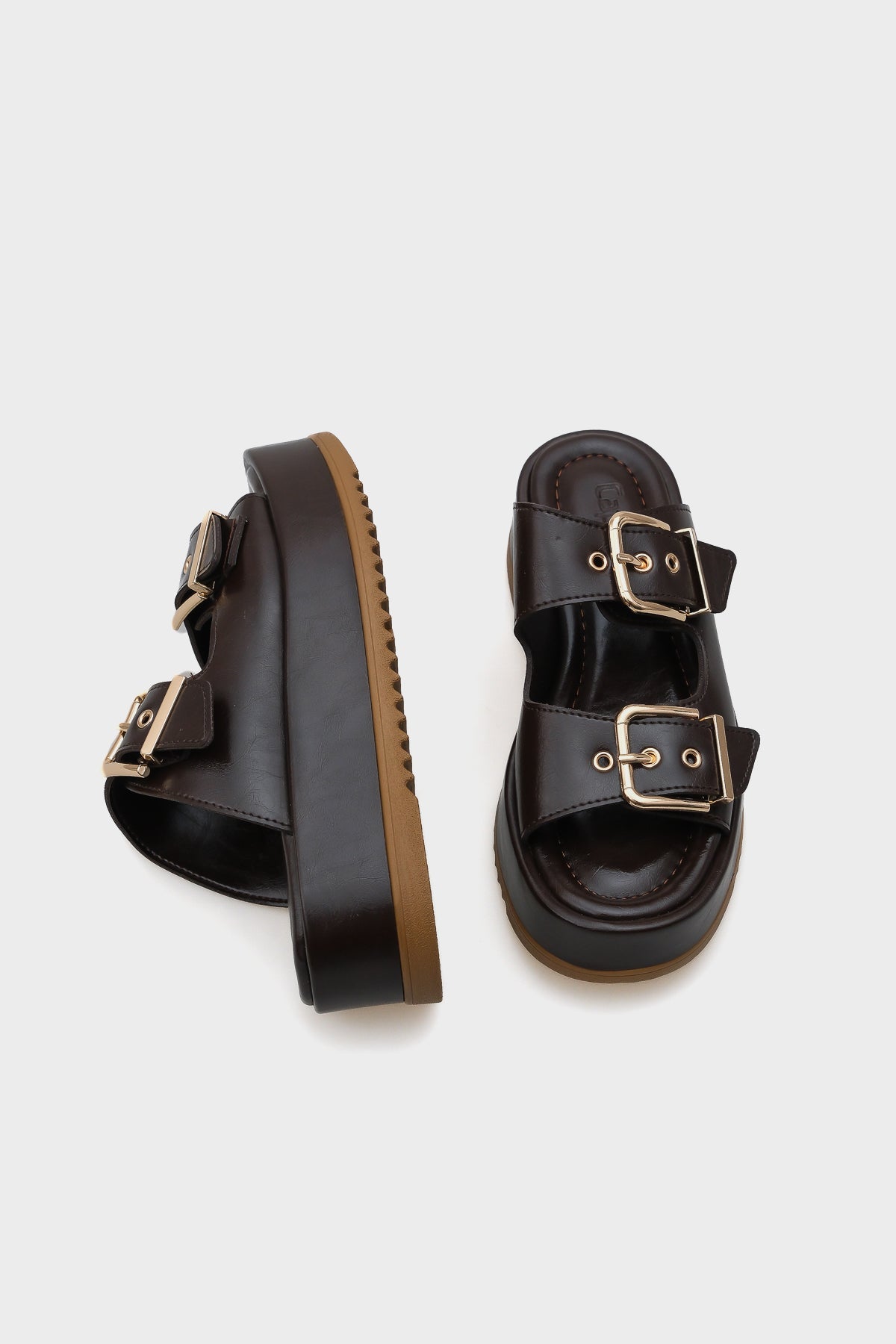 Marley Çift Tokalı Dolgu Topuklu Kadın Terlik