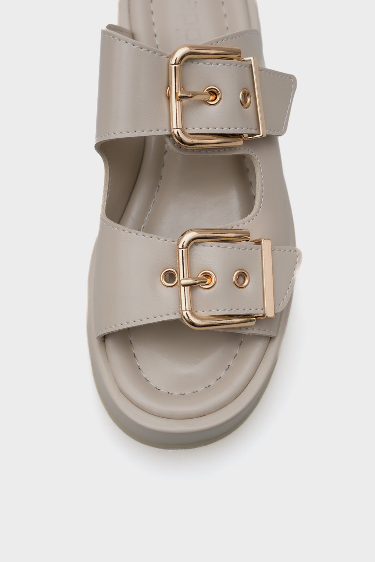 Marley Çift Tokalı Dolgu Topuklu Kadın Terlik