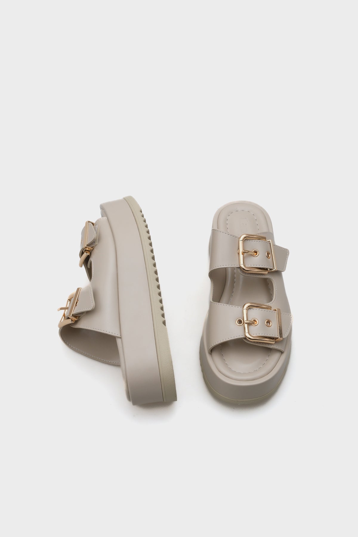 Marley Çift Tokalı Dolgu Topuklu Kadın Terlik