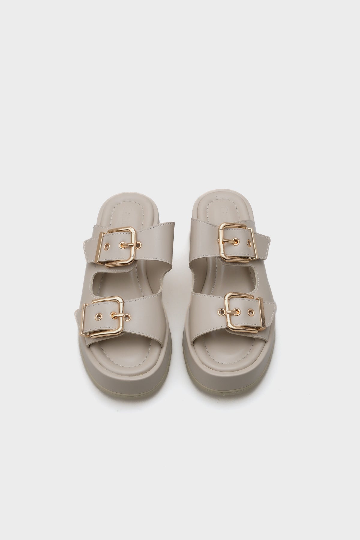 Marley Çift Tokalı Dolgu Topuklu Kadın Terlik