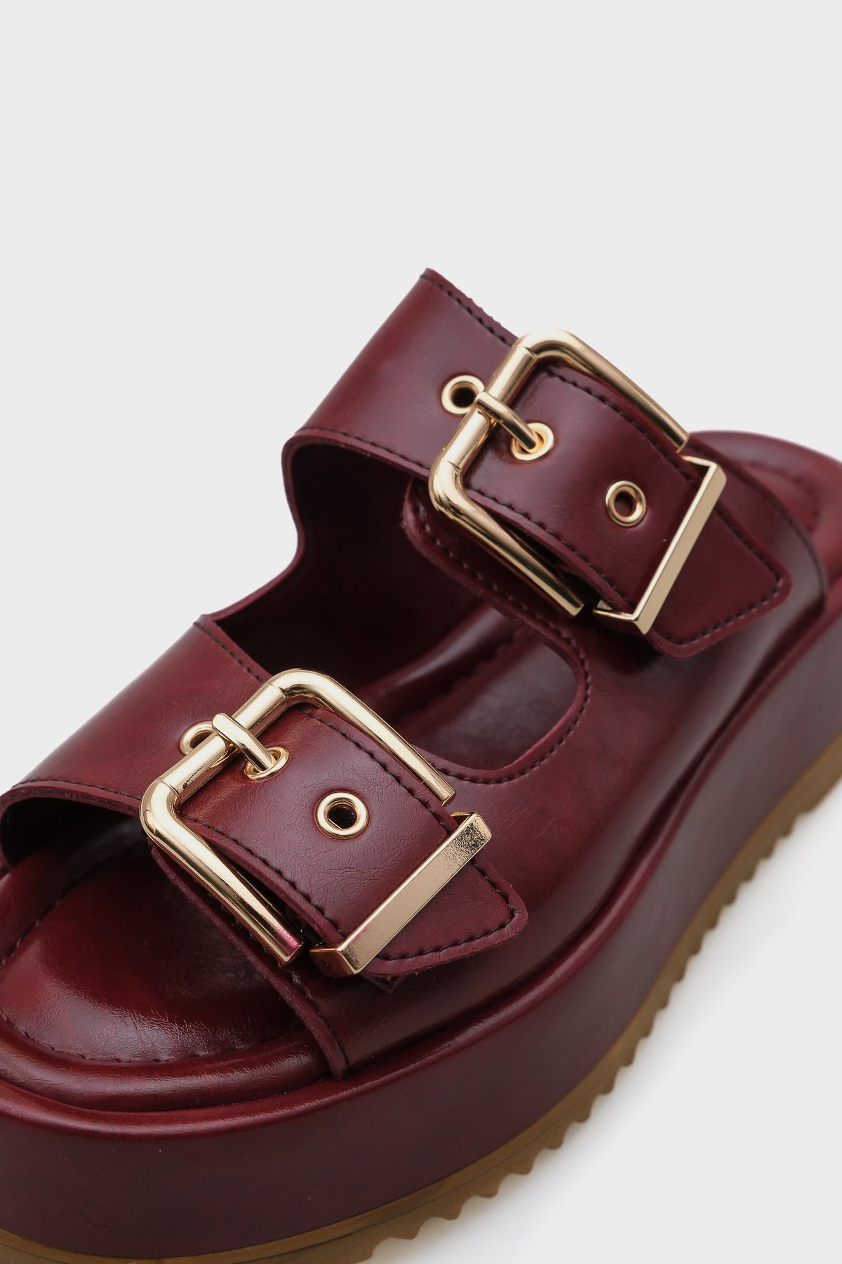 Marley Çift Tokalı Dolgu Topuklu Kadın Terlik