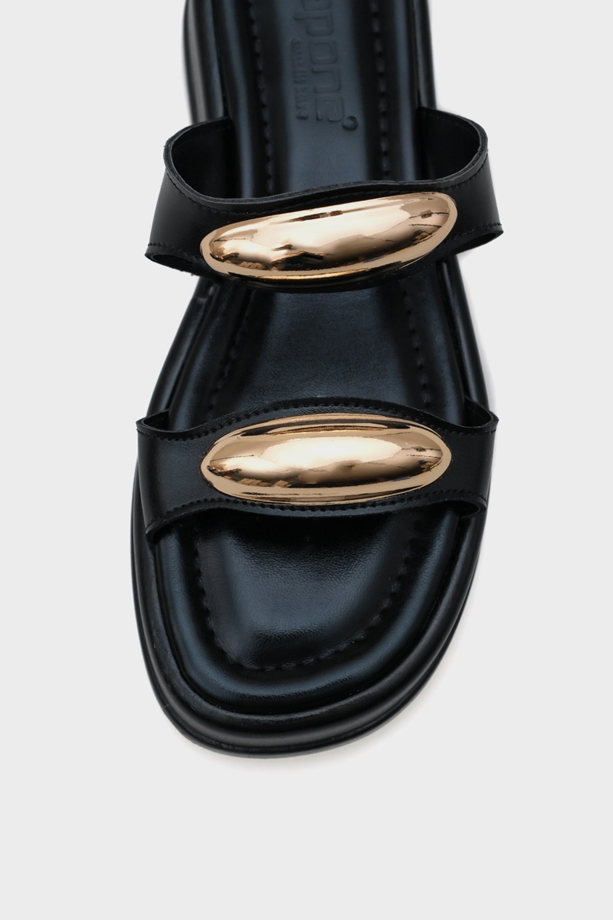 Marna Çift Metal Tokalı Dolgu Topuklu Kadın Terlik