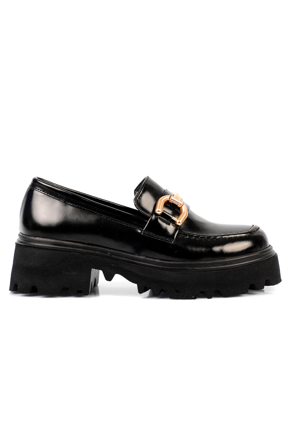 Yuvarlak Burunlu Aksesuarlı Kadın Loafer