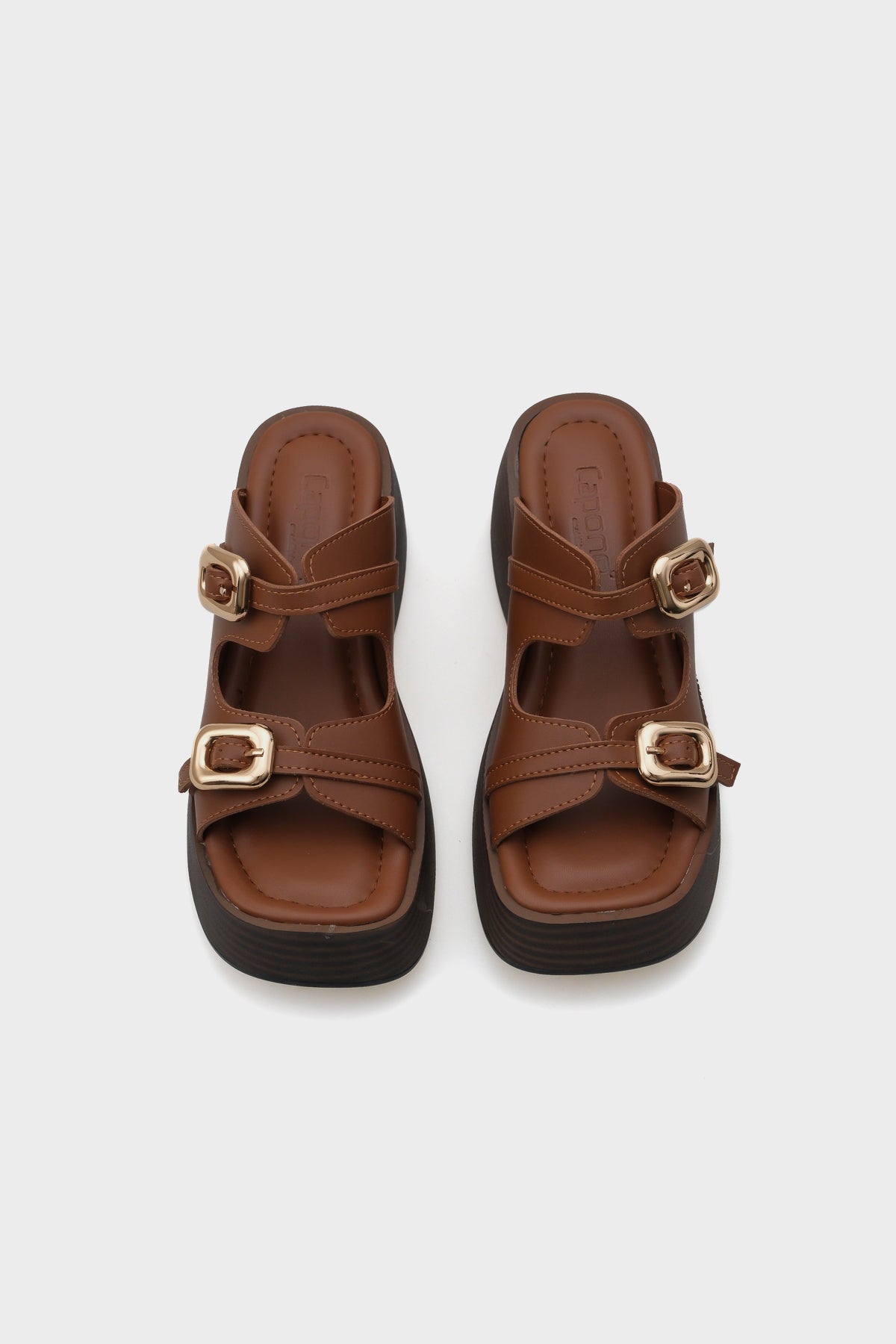 Masha Dolgu Topuklu Çift Tokalı Kadın Terlik