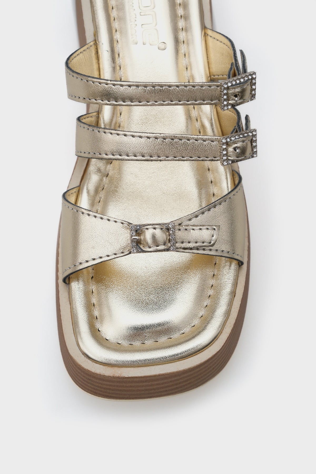 Matti Dolgu Topuklu Taşlı Tokalı Kadın Terlik