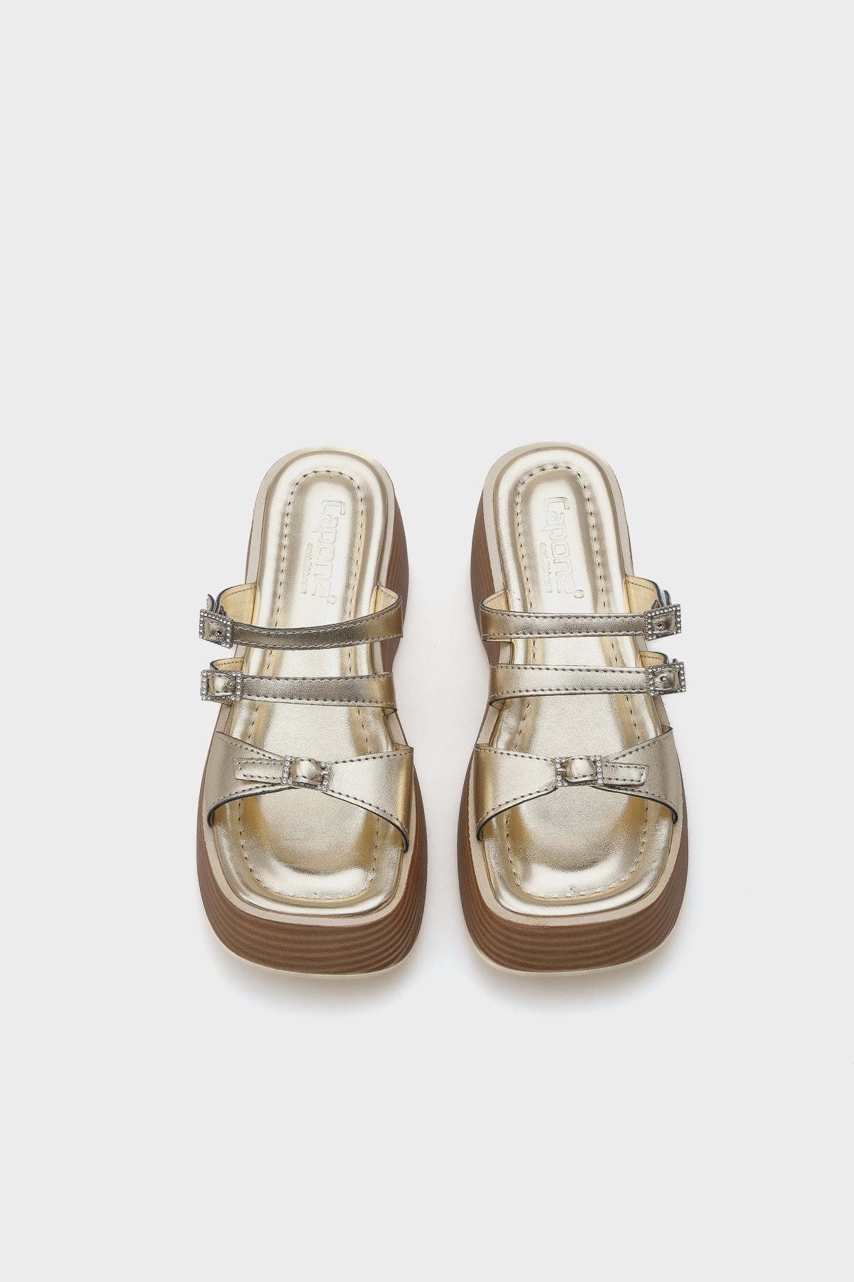 Matti Dolgu Topuklu Taşlı Tokalı Kadın Terlik