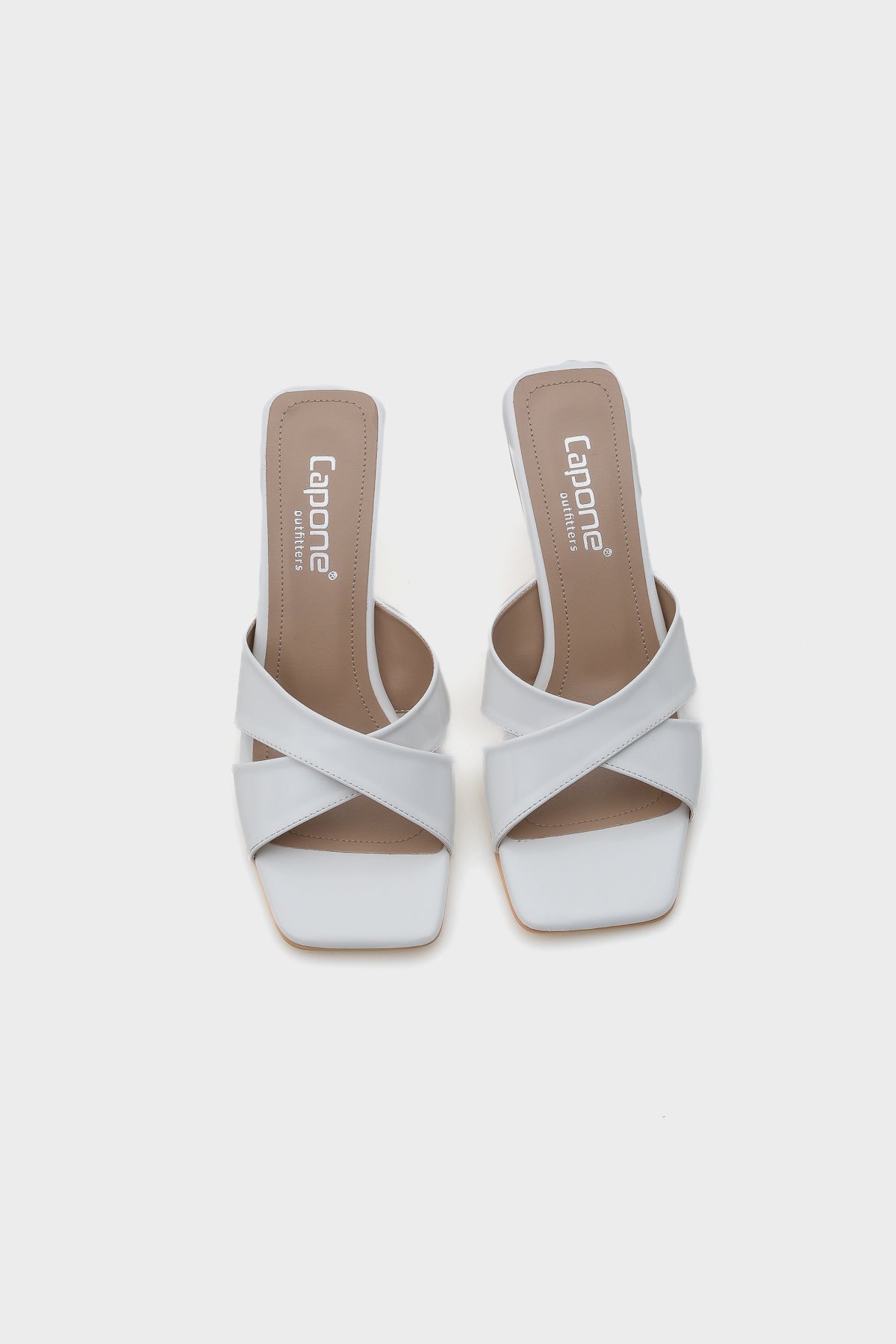 Mavis Küt Burunlu Rugan Çapraz Bantlı Orta Topuklu Kadın Terlik