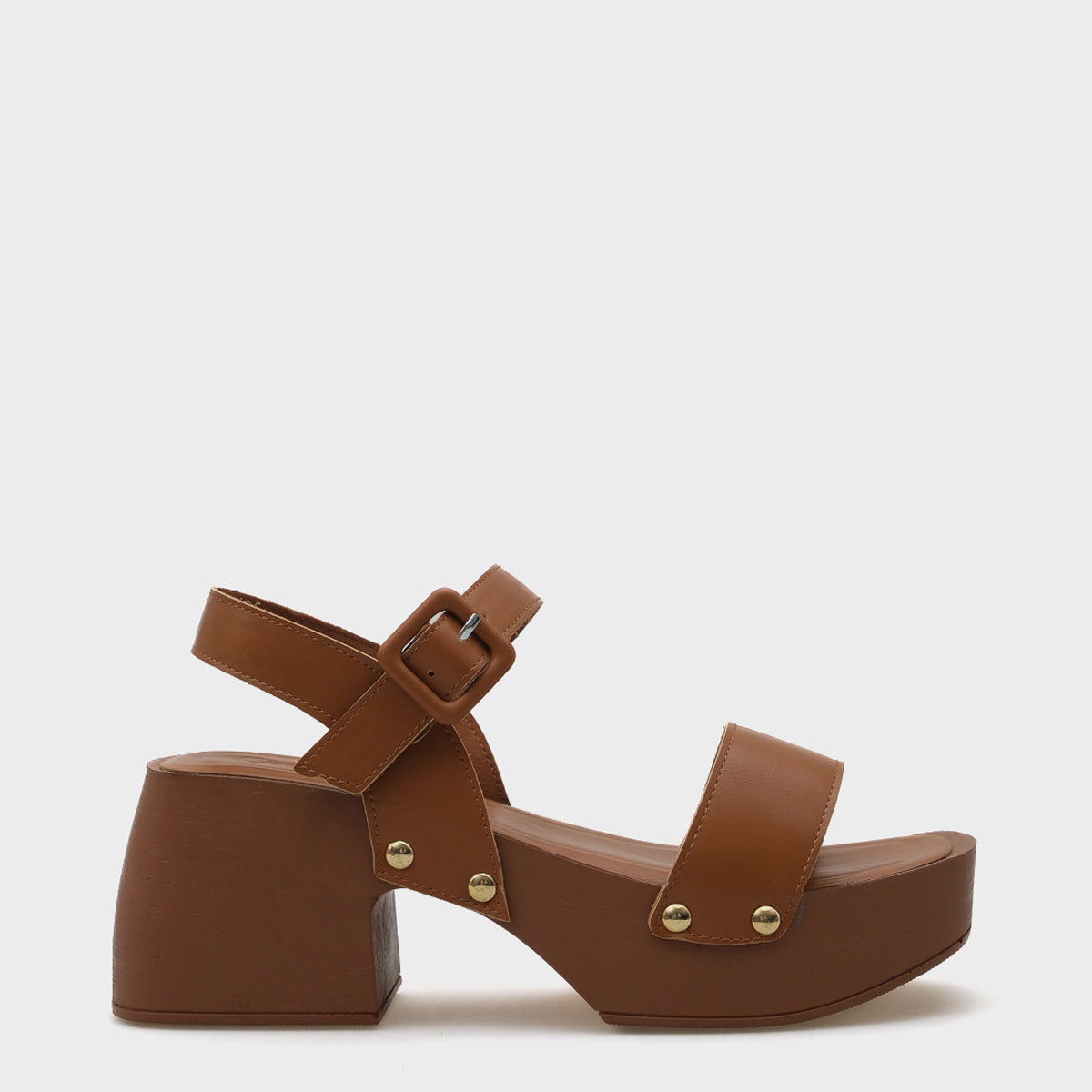 Dulce Küt Burunlu Tek Bant Platform Topuklu Kadın Sandalet