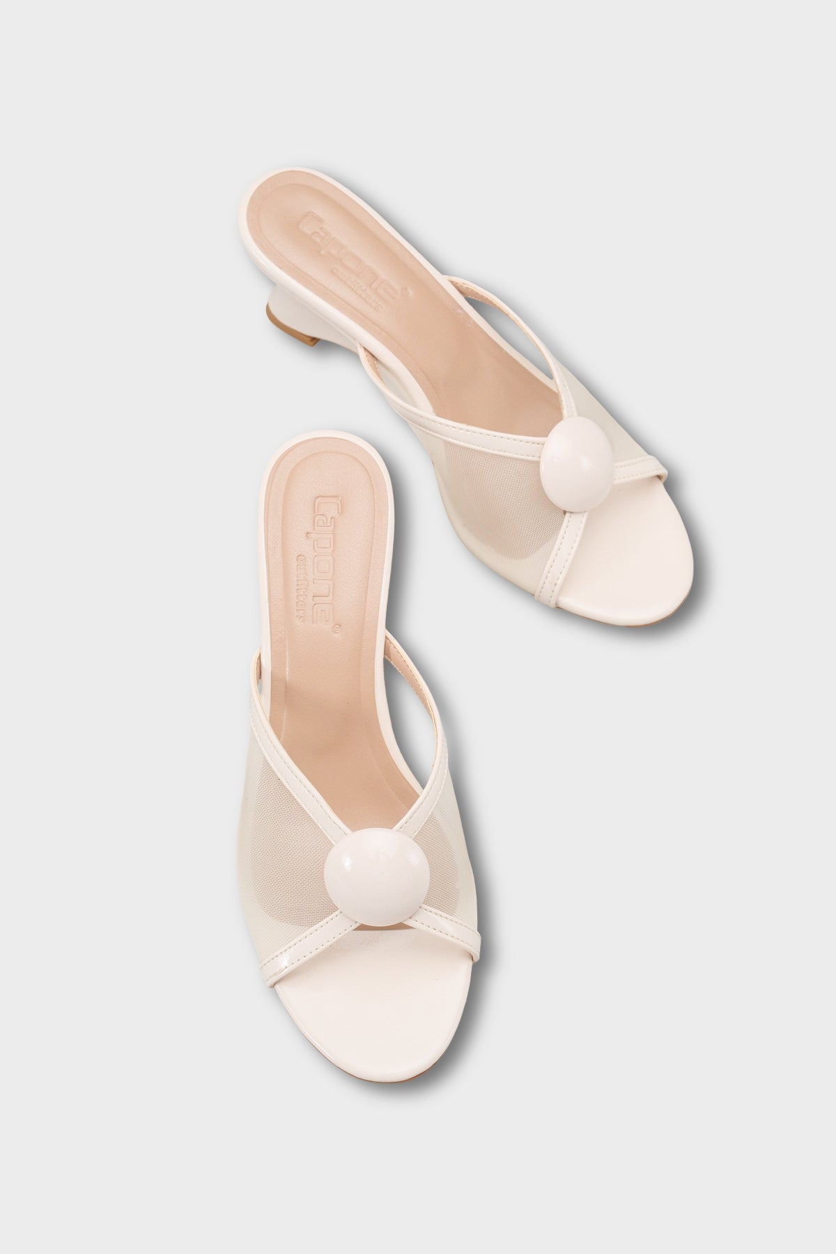 Rachele Feta Dolgu Topuklu Fileli Şık Kadın Terlik