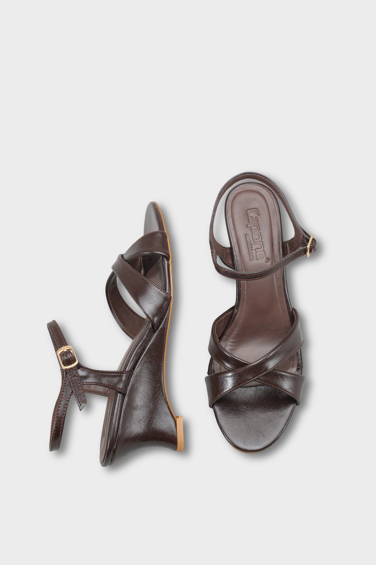 Jasmina Feta Dolgu Topuklu Çapraz Bantlı Bilekten Bağlı Şık Kadın Ayakkabı