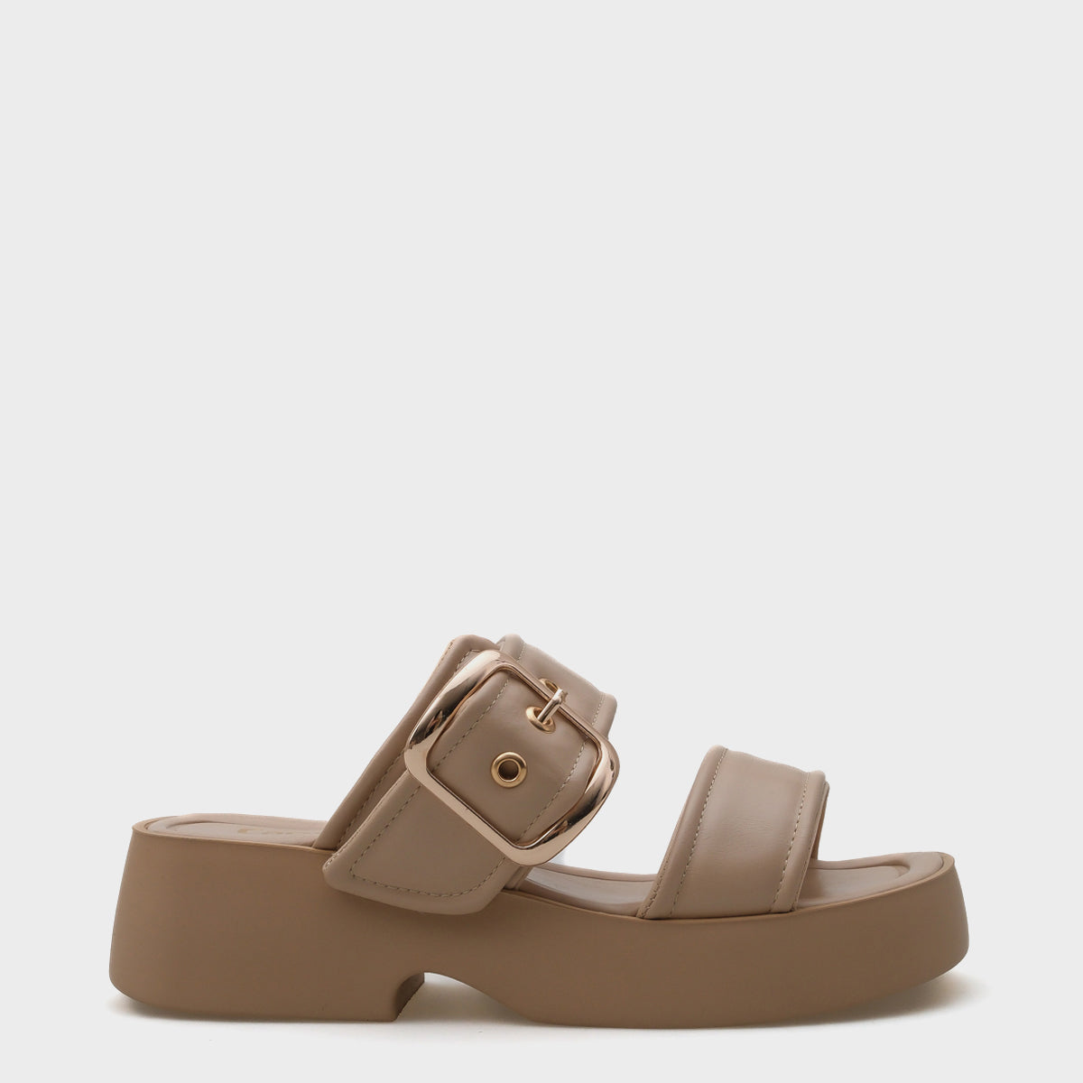 Merry Dolgu Topuklu Çift Bantlı Tokalı Kadın Konfor Terlik