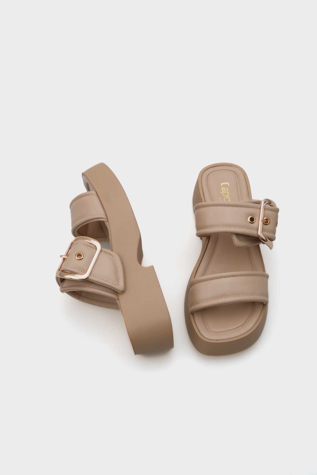 Merry Dolgu Topuklu Çift Bantlı Tokalı Kadın Konfor Terlik