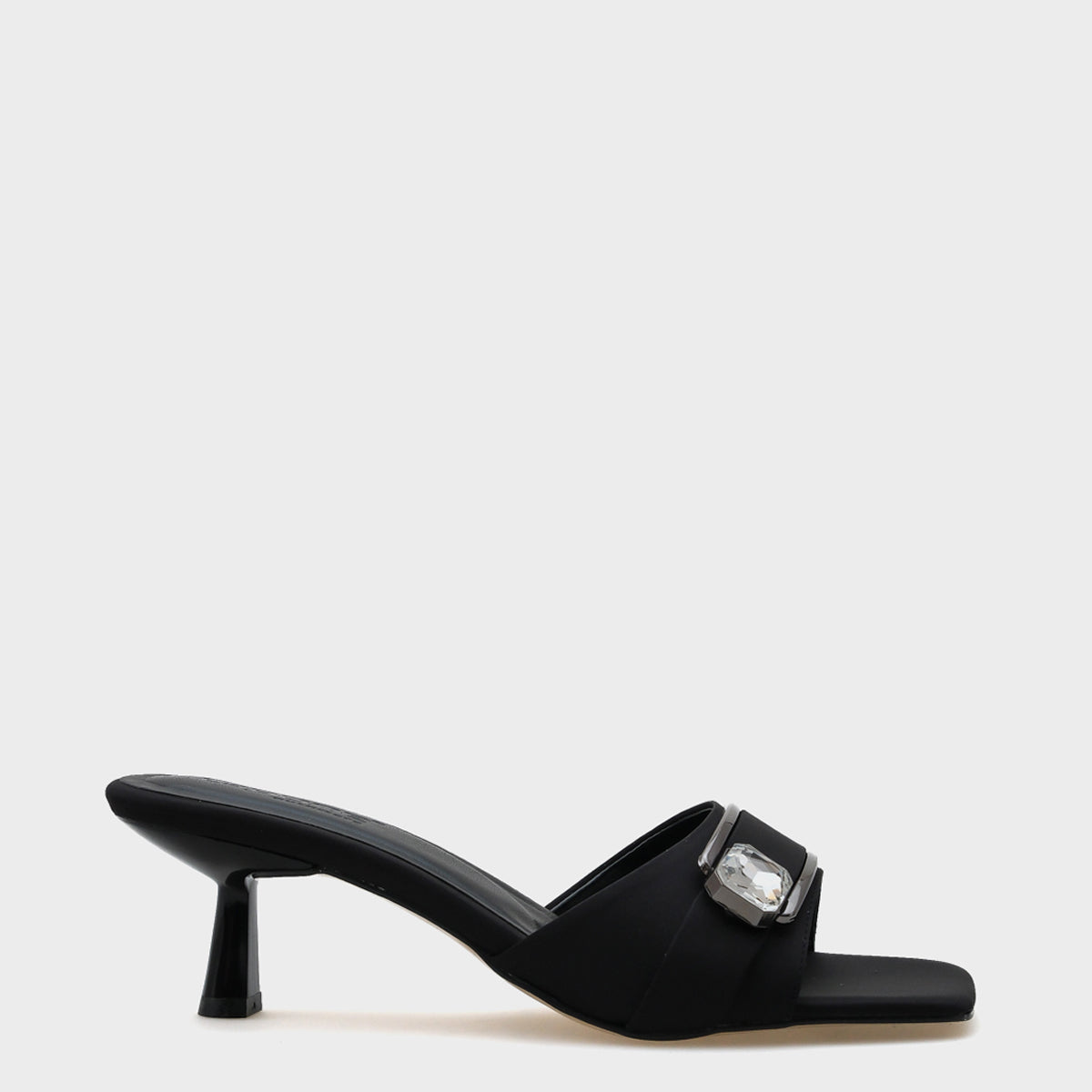 Mina Küt Burunlu Orta Topuklu Taşlı Tek Bantlı Kadın Terlik