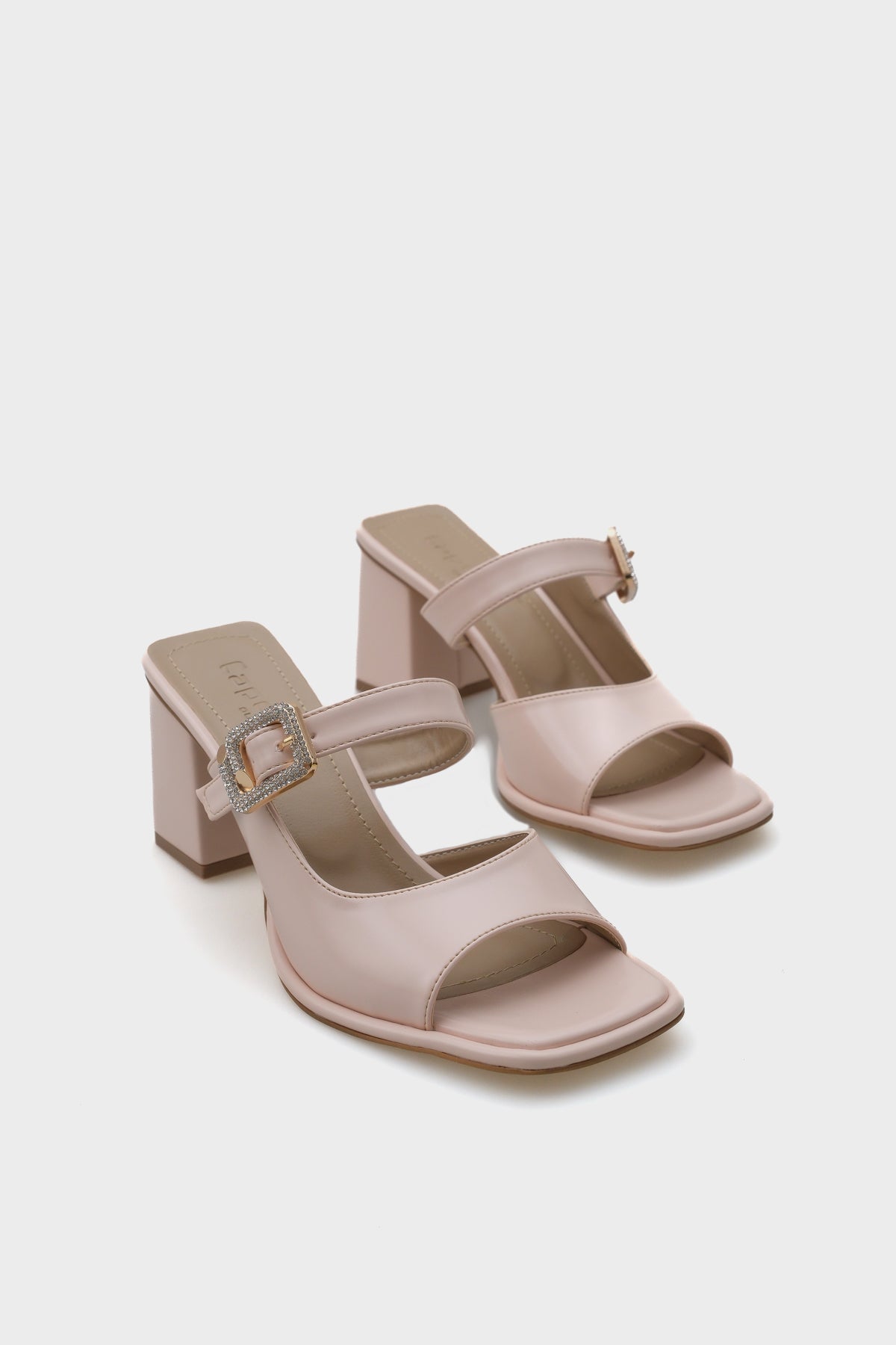 Monika Küt Burunlu Orta Topuklu Taşlı Tokalı Kadın Terlik