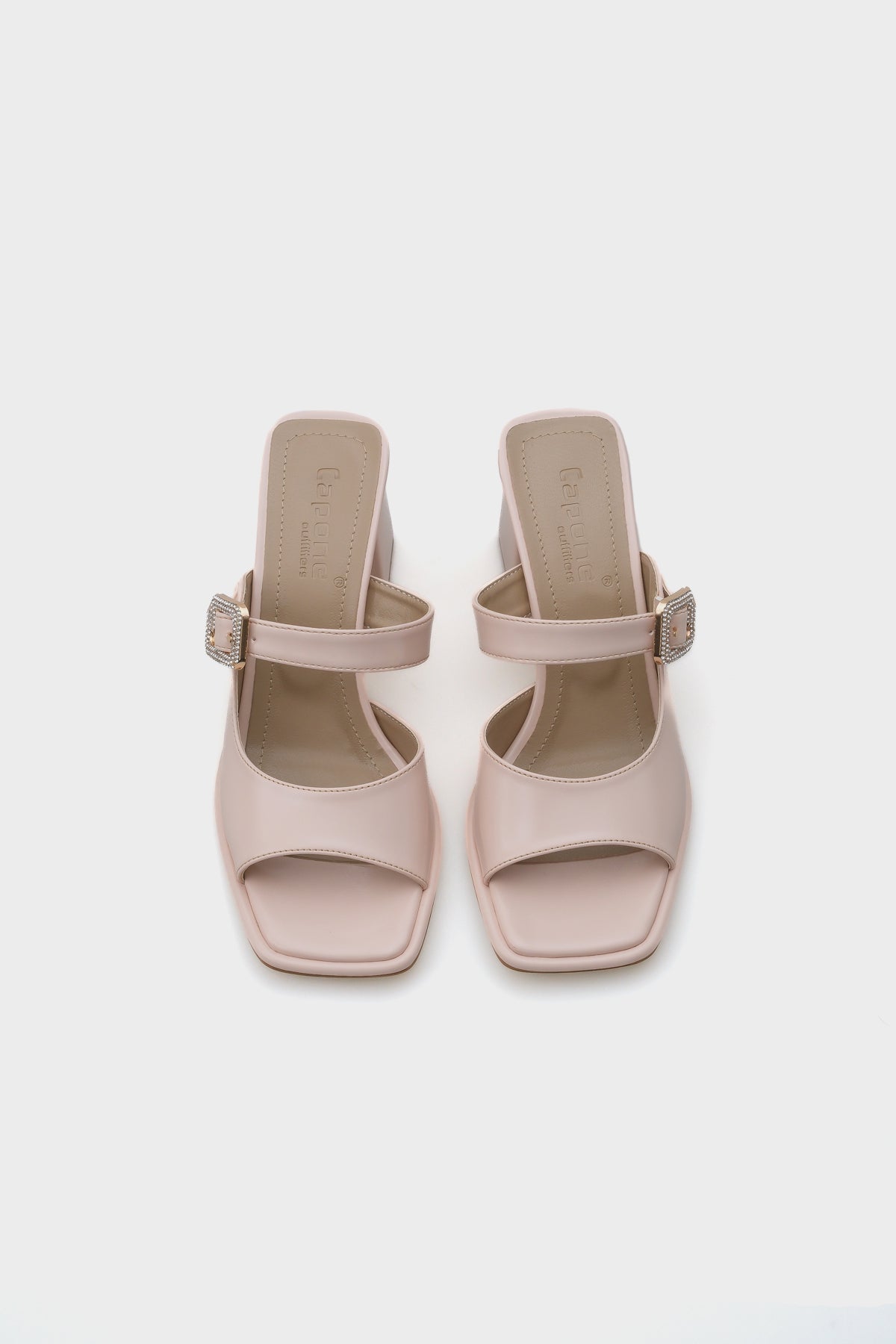 Monika Küt Burunlu Orta Topuklu Taşlı Tokalı Kadın Terlik