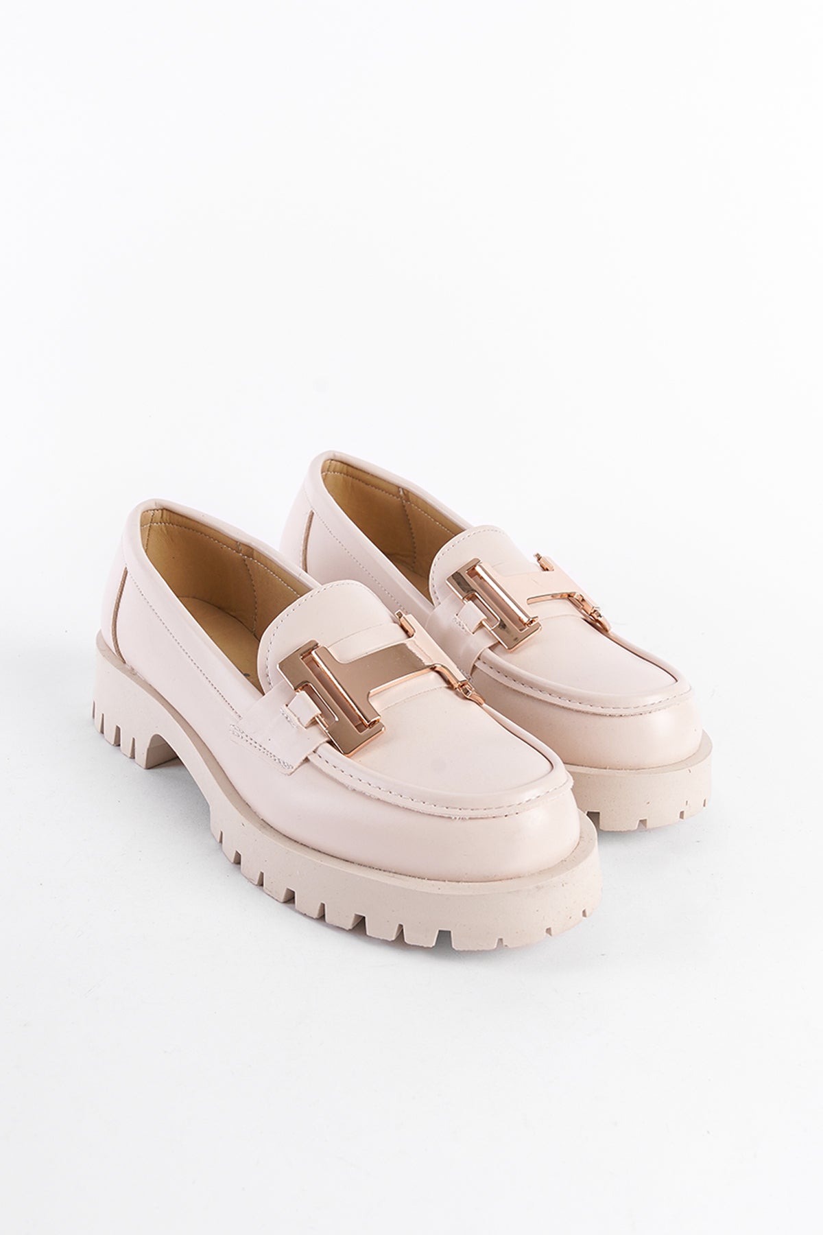 Trak Tabanlı Metal H Tokalı Kadın Loafer