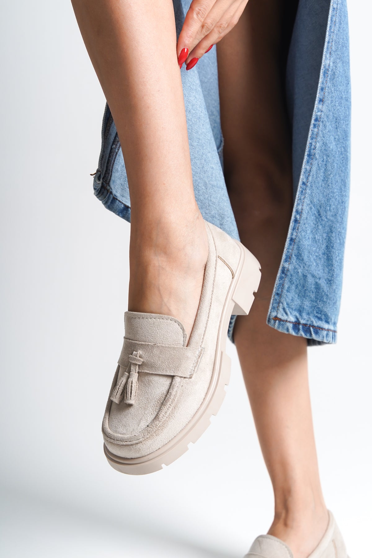 Elga Trak Tabanlı Püsküllü Kadın Loafer