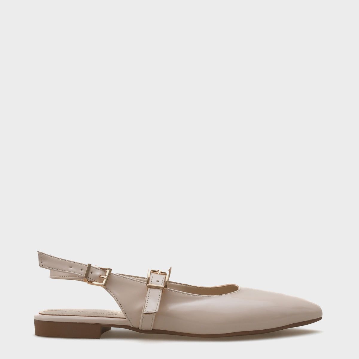 Anna Arkası Açık Bantlı Toka Detaylı Sivri Burunlu Kadın Babet