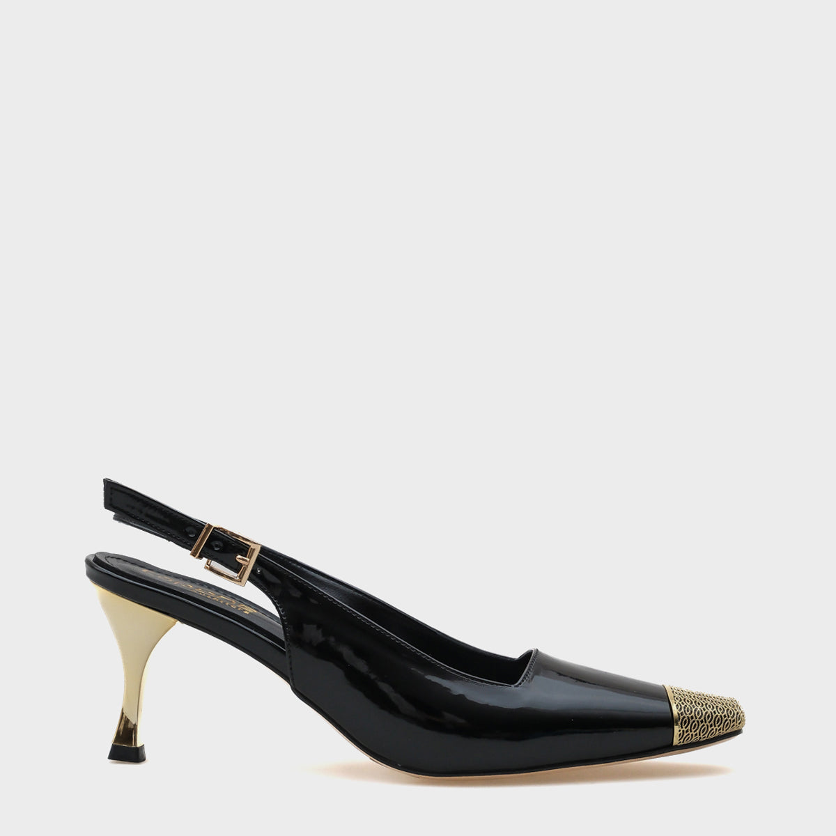 Samantha Arkası Açık Küt Burun Aksesuarlı Orta Topuklu Kadın Ayakkabı