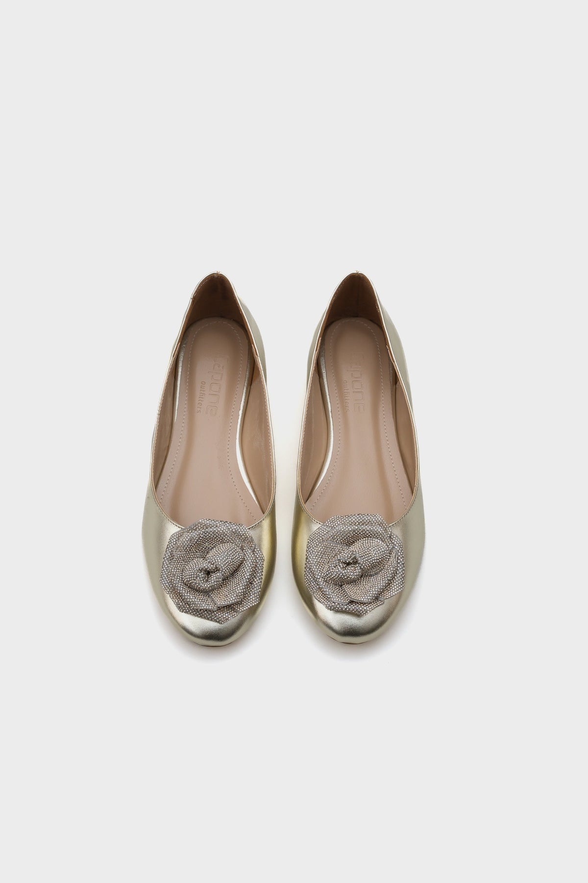 Audrey Yuvarlak Burunlu Taşlı Çiçekli Kadın Babet