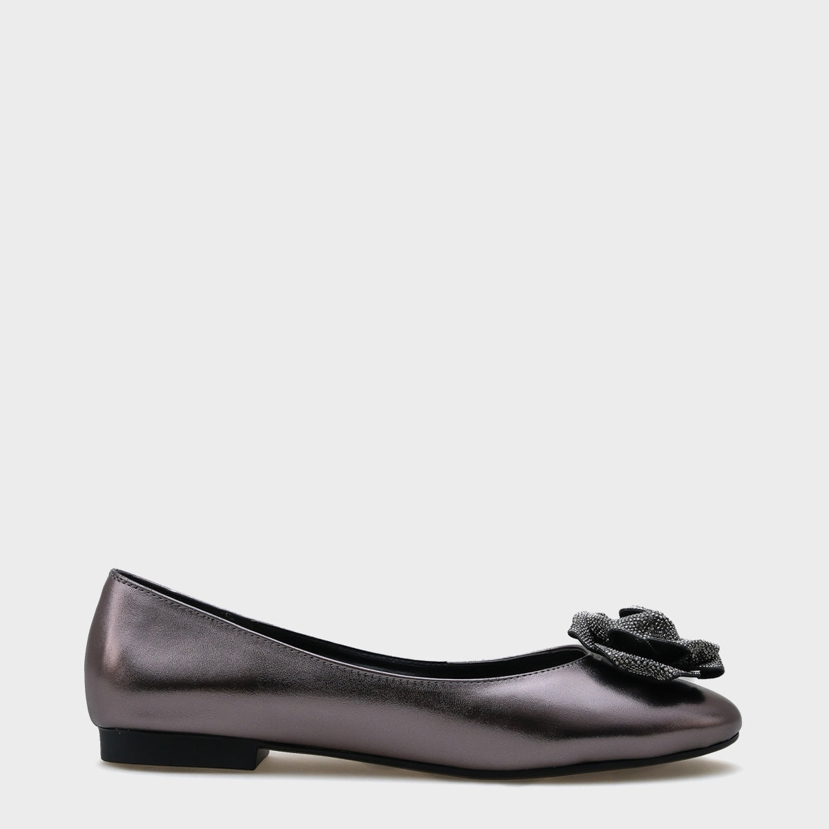 Audrey Yuvarlak Burunlu Taşlı Çiçekli Kadın Babet