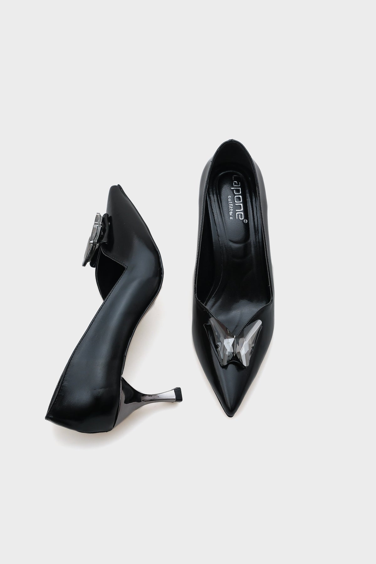 Hillary Orta Topuklu Sivri Burunlu Kelebekli Kadın Ayakkabı