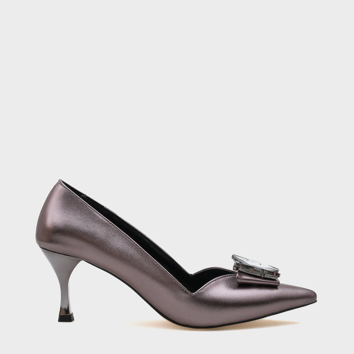 Hillary Orta Topuklu Sivri Burunlu Kelebekli Kadın Ayakkabı