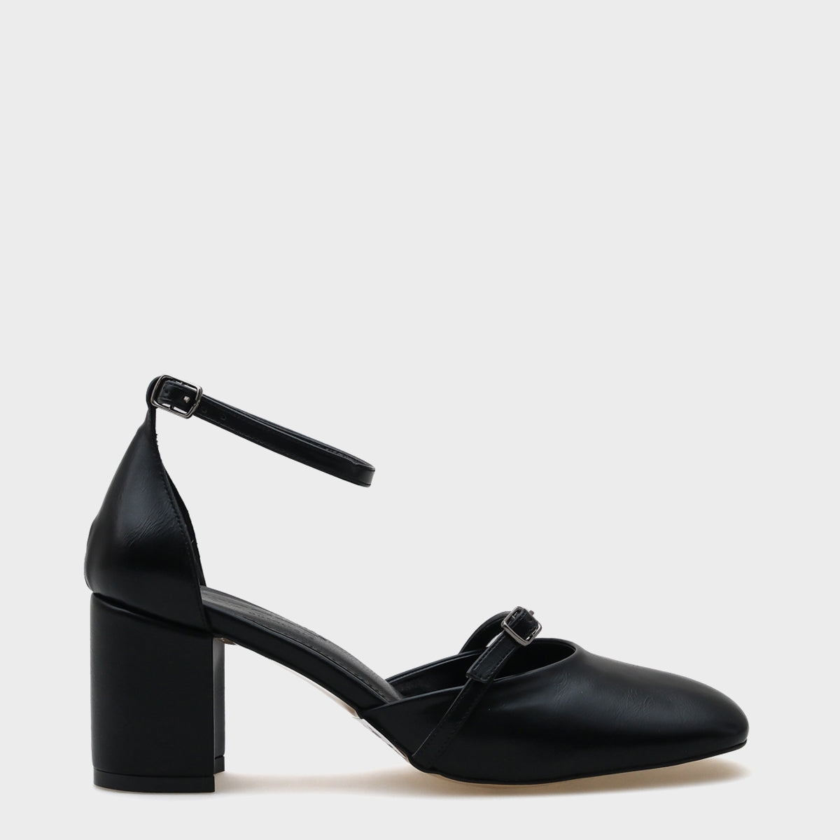 Sasha Orta Topuklu Çift Tokalı Bilekten Bantlı Kadın Ayakkabı