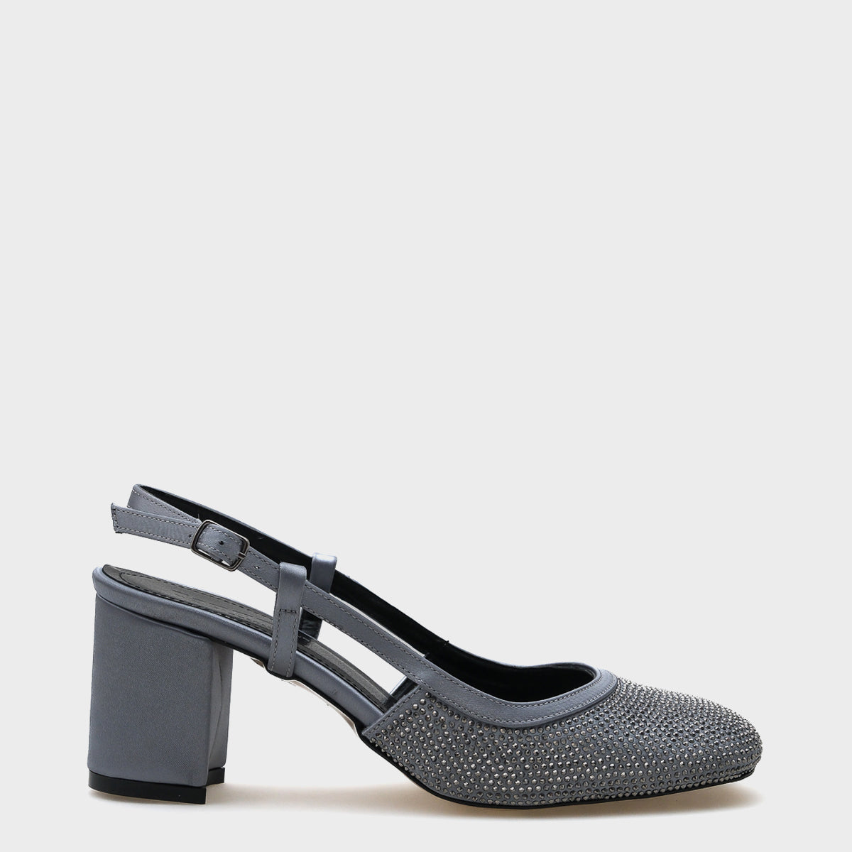 Sayre Saten Taşlı Arkadan Bantlı Orta Topuklu Kadın Ayakkabı