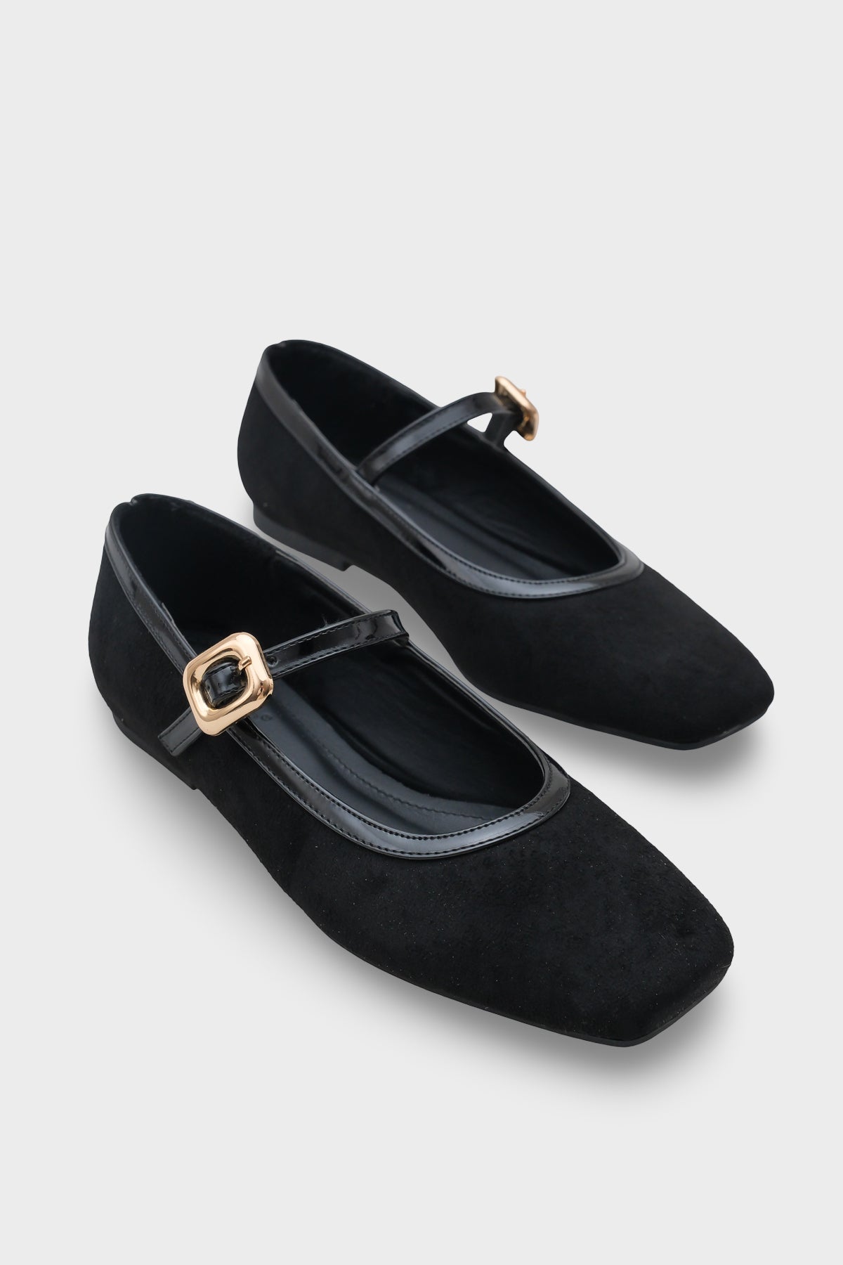 Sibelle Küt Burunlu Tokalı Bantlı Suni Süet Kadın Babet