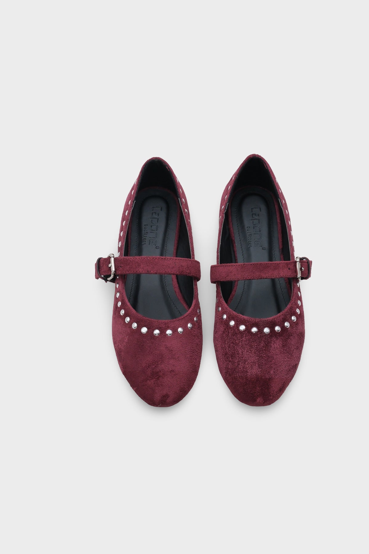 Penelop Yuvarlak Burunlu Metal Aksesuarlı Tokalı Suni Süet Kadın Babet