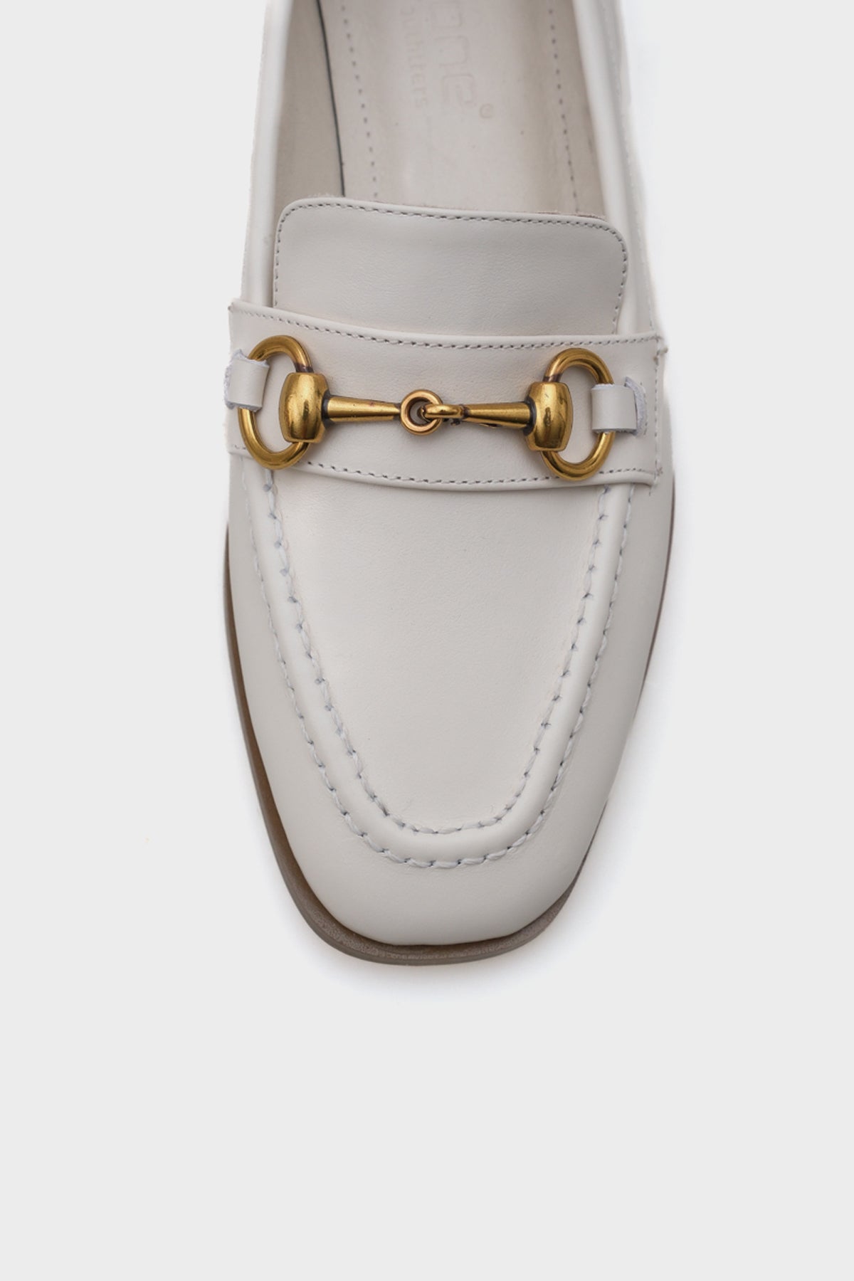 Carly Hakiki Deri Metal Tokalı Kadın Loafer Ayakkabı