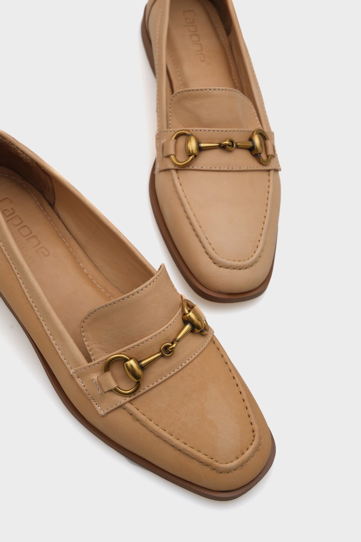 Carly Hakiki Deri Metal Tokalı Kadın Loafer Ayakkabı