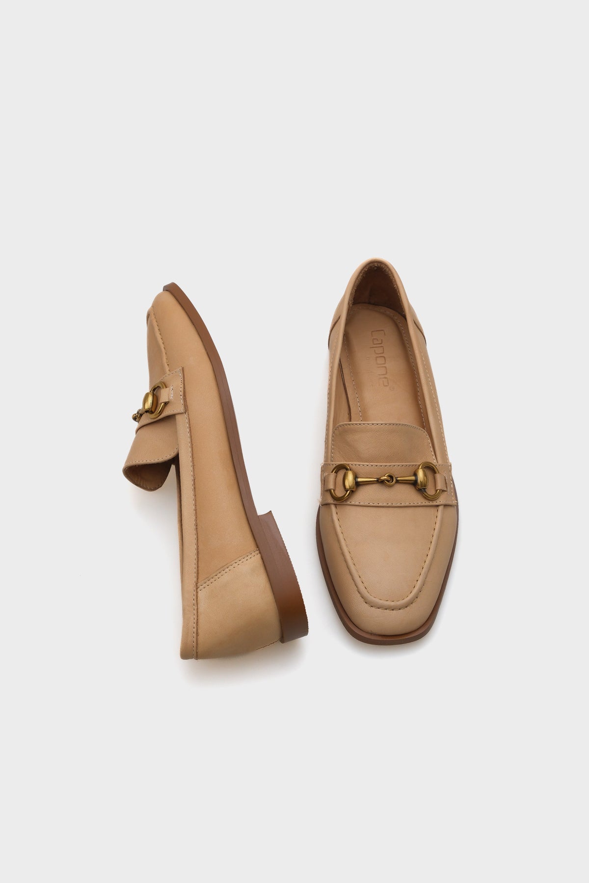 Carly Hakiki Deri Metal Tokalı Kadın Loafer Ayakkabı